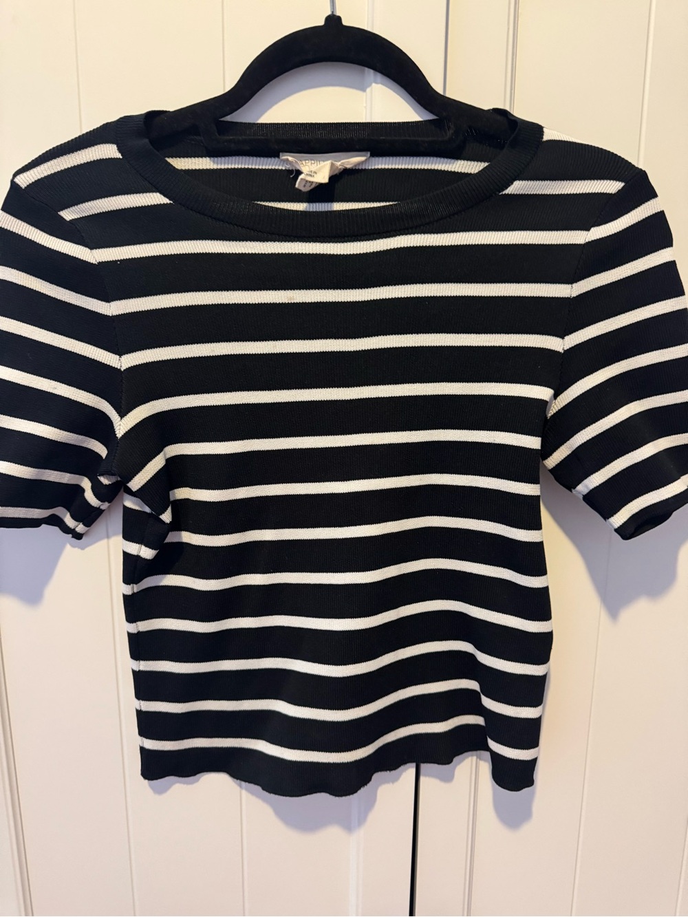 Black & White Striped Knit Top